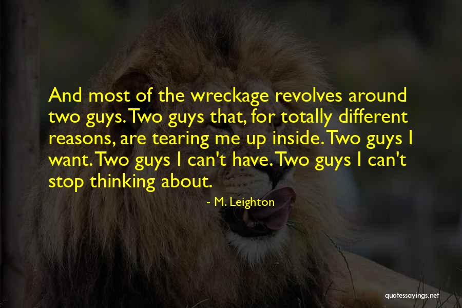 Tearing Up Inside Quotes By M. Leighton