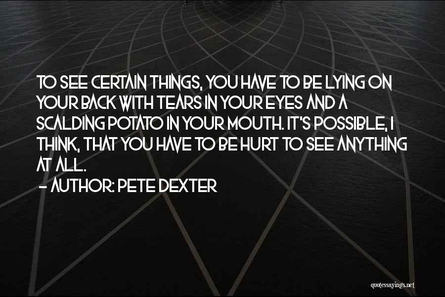 Tears In Your Eyes Quotes By Pete Dexter