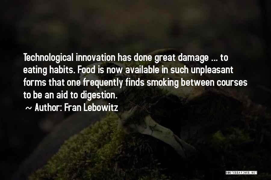 Technological Innovation Quotes By Fran Lebowitz