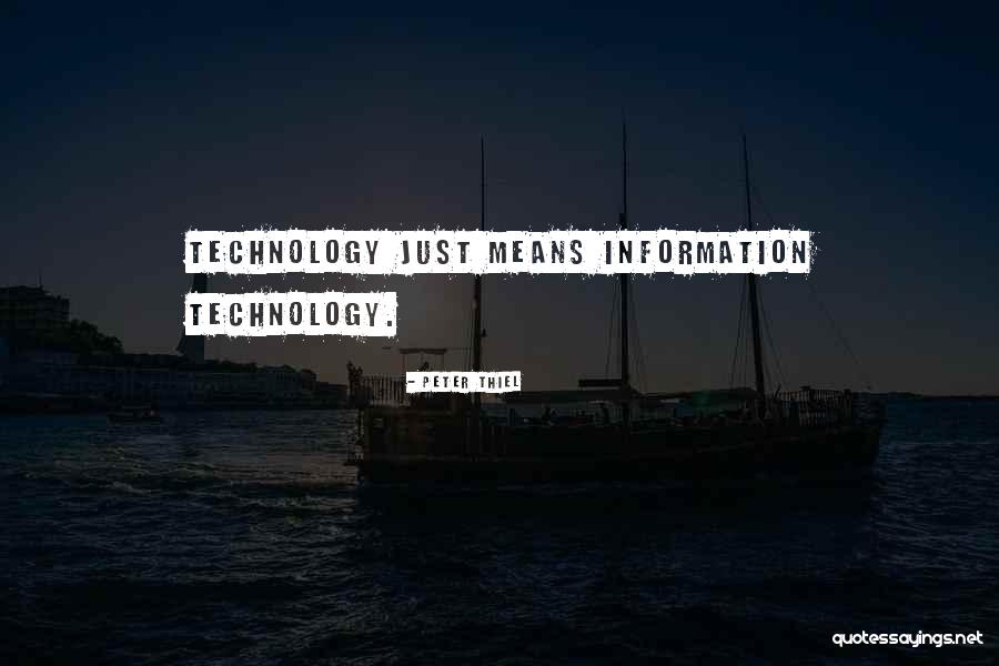 Technology Information Quotes By Peter Thiel