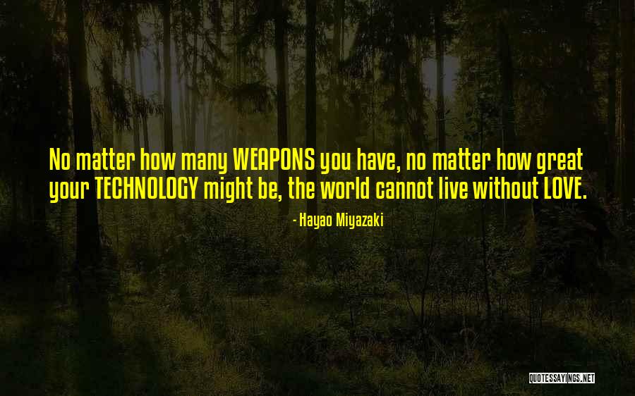Technology Weapons Quotes By Hayao Miyazaki Technology Weapons Quotes By Hayao Miyazaki