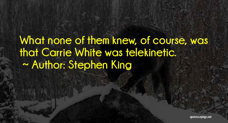 Telekinetic Quotes By Stephen King