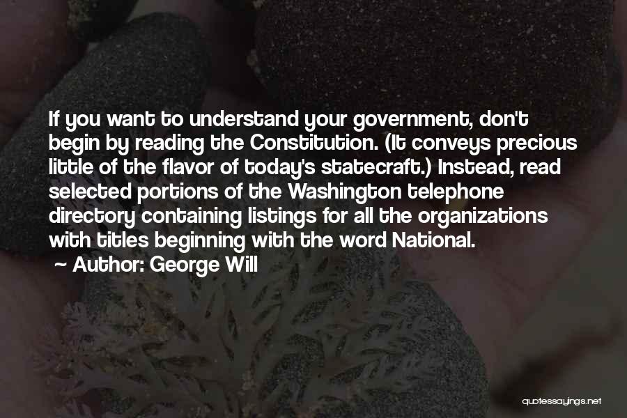 Telephone Directory Quotes By George Will