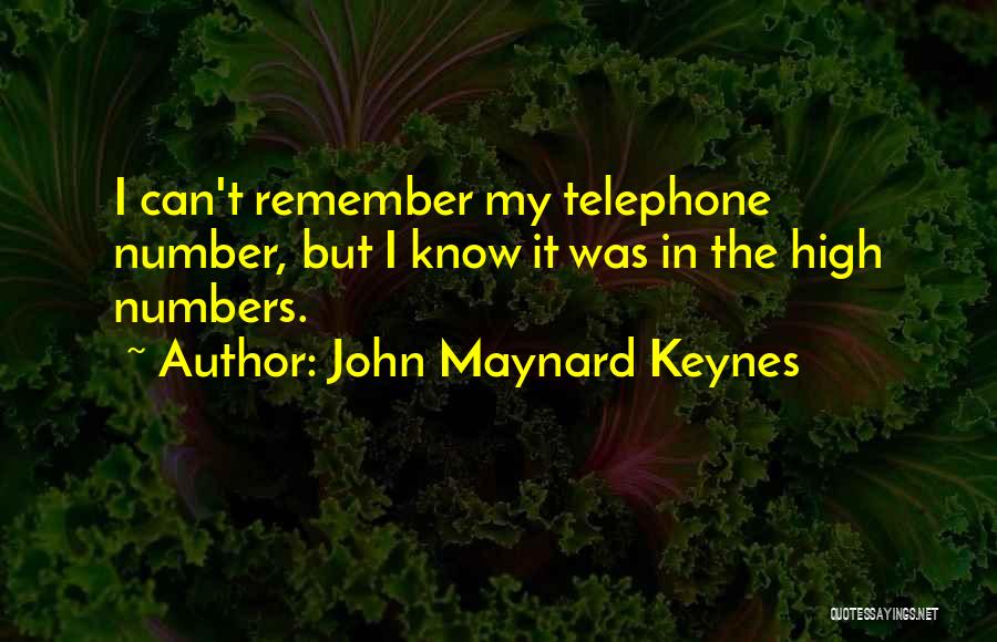 Telephone Numbers Quotes By John Maynard Keynes