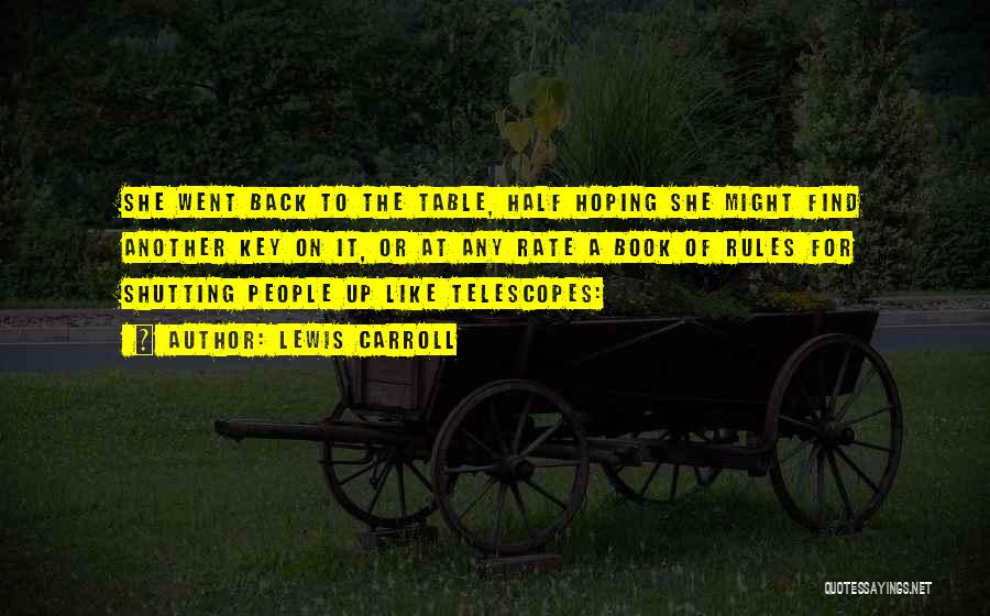 Telescopes Quotes By Lewis Carroll