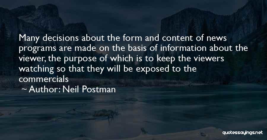 Television Commercials Quotes By Neil Postman