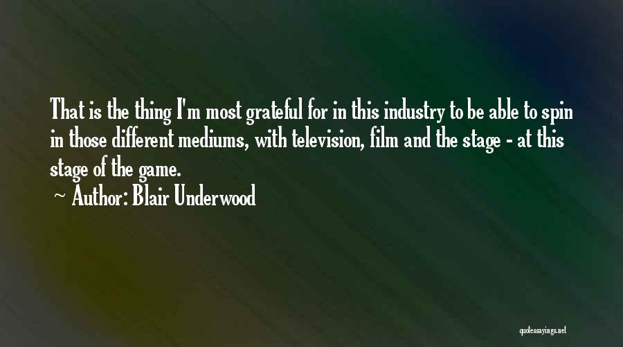 Television Industry Quotes By Blair Underwood