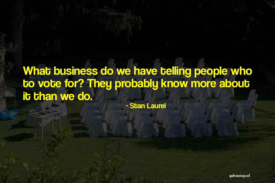 Telling All Your Business Quotes By Stan Laurel