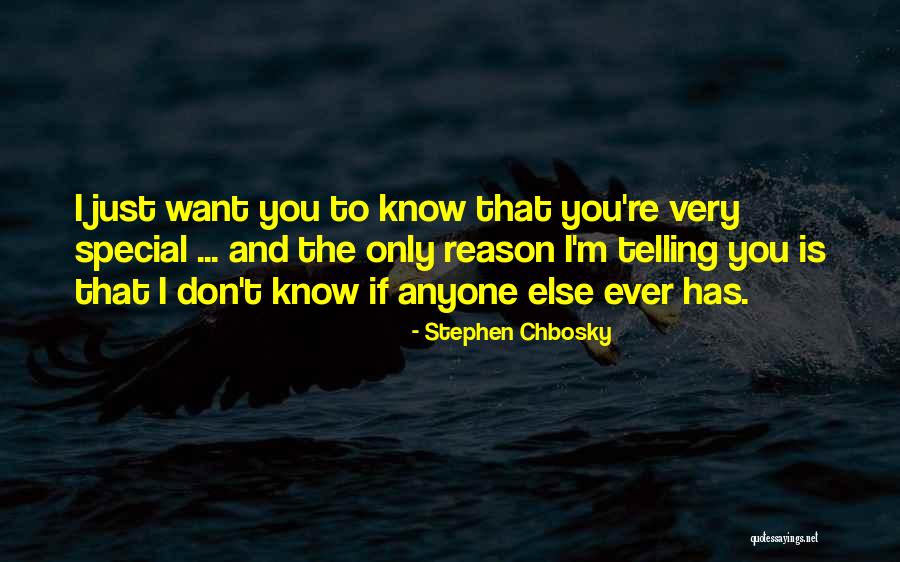 Telling Someone How Special They Are Quotes By Stephen Chbosky