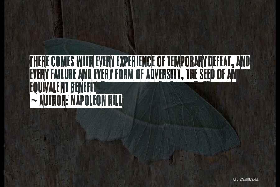Temporary Defeat Quotes By Napoleon Hill