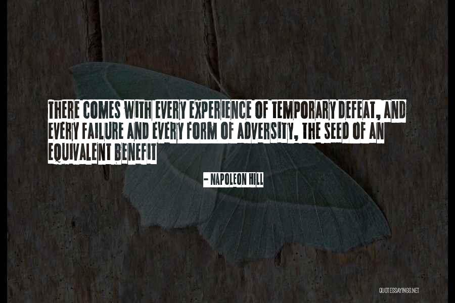 Temporary Defeat Quotes By Napoleon Hill