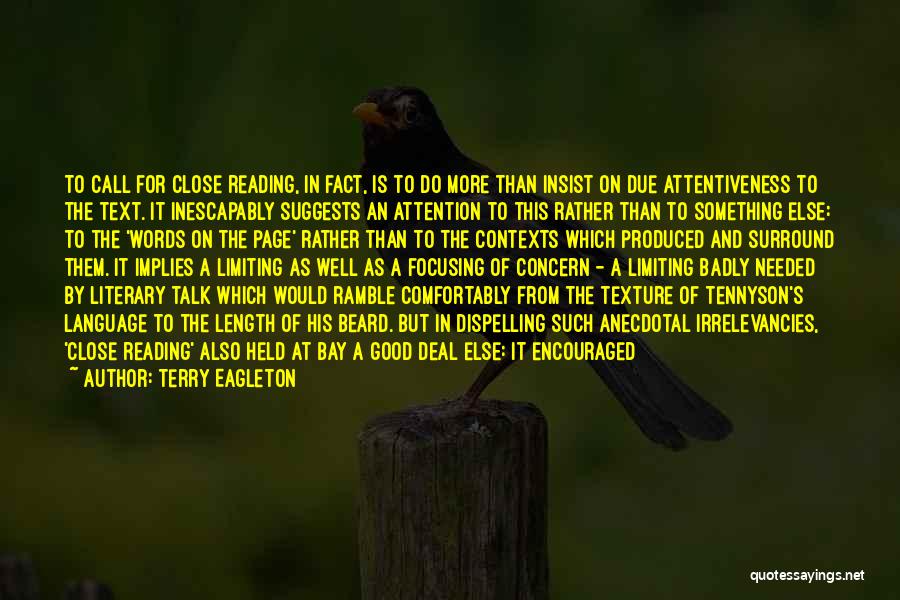 Tennyson Quotes By Terry Eagleton