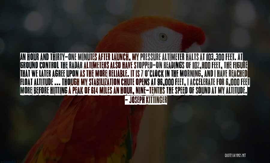 Tenths Of An Hour Quotes By Joseph Kittinger Tenths Of An Hour Quotes By Joseph Kittinger
