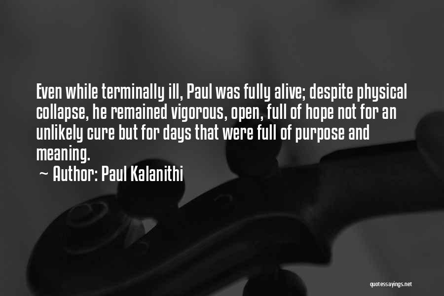 Terminally Ill Quotes By Paul Kalanithi