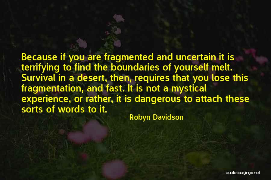Terrifying Experience Quotes By Robyn Davidson Terrifying Experience Quotes By Robyn Davidson