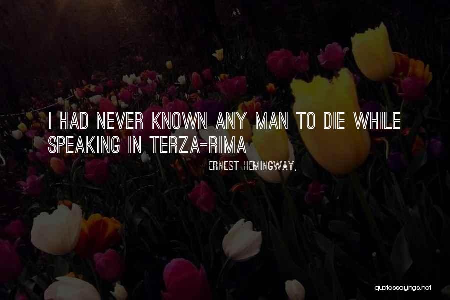 Terza Quotes By Ernest Hemingway,