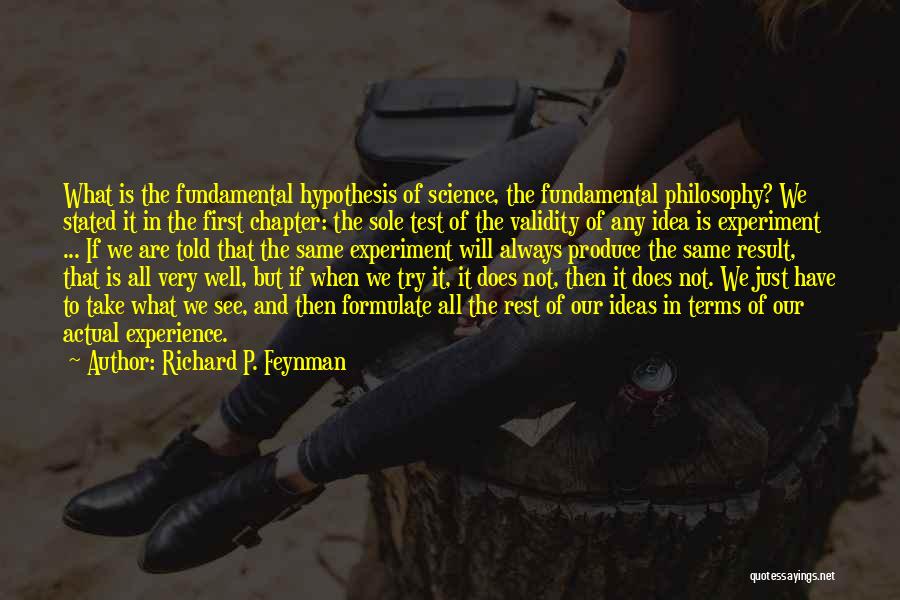 Test The Idea Quotes By Richard P. Feynman