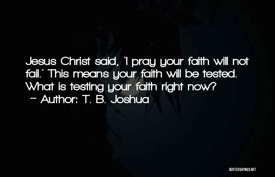 Testing Your Faith Quotes By T. B. Joshua