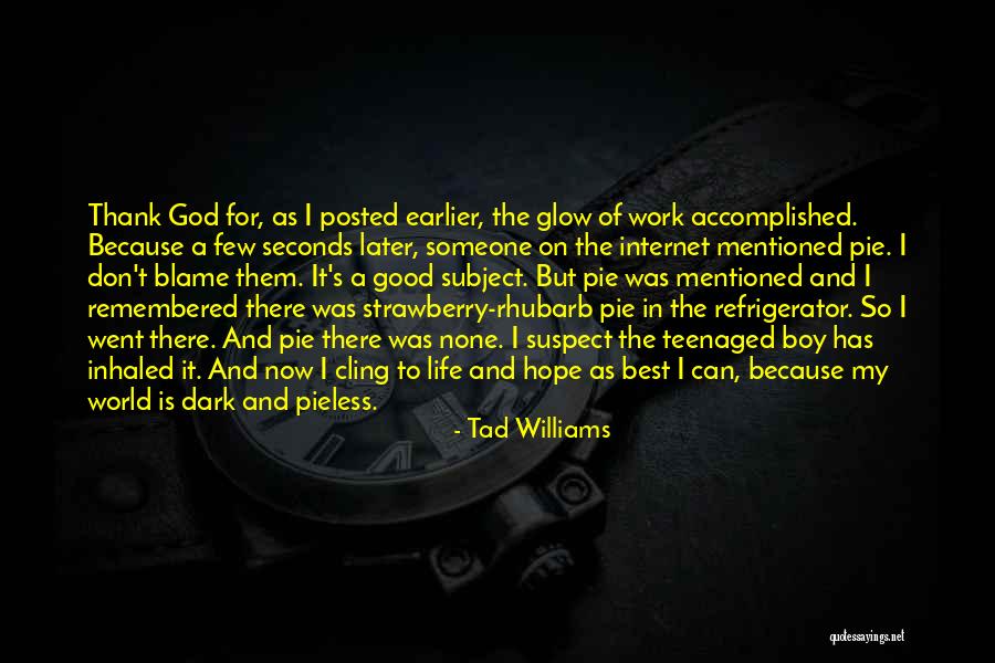 Thank God For Good Life Quotes By Tad Williams