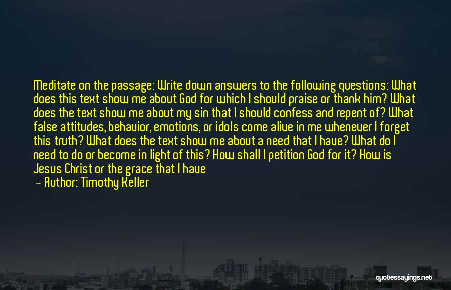 Thank God My Life Quotes By Timothy Keller