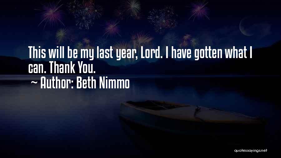 Thank Lord Quotes By Beth Nimmo