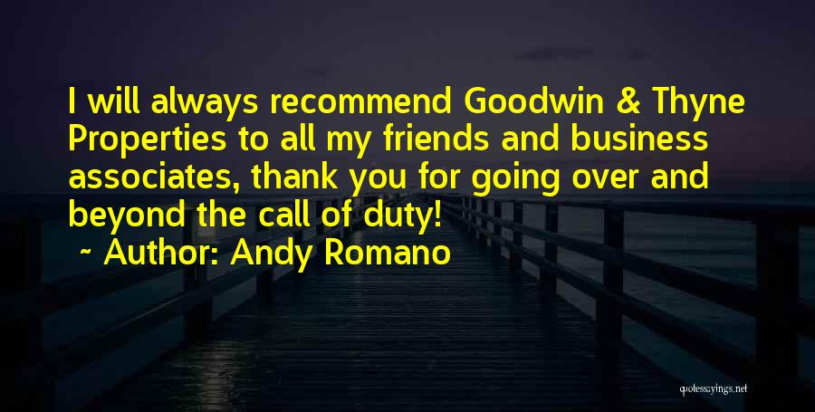 Thank You For My Friends Quotes By Andy Romano