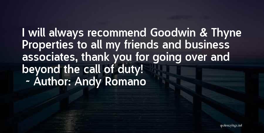 Thank You Friends Quotes By Andy Romano