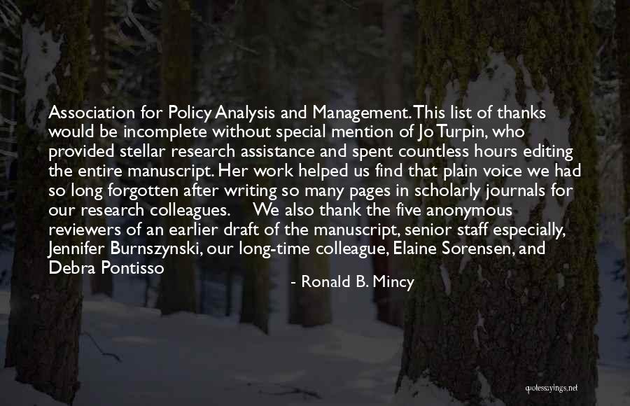 Thank You Senior Quotes By Ronald B. Mincy Thank You Senior Quotes By Ronald B. Mincy