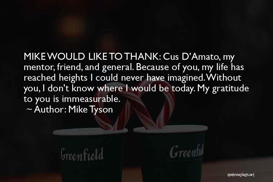 Thank You Very Much My Friend Quotes By Mike Tyson