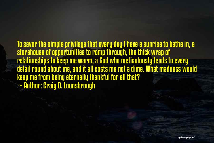 Thankful Blessing God Quotes By Craig D. Lounsbrough