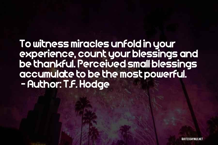 Thankful For Many Blessings Quotes By T.F. Hodge