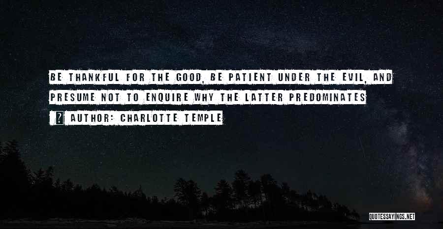 Thankful For Quotes By Charlotte Temple