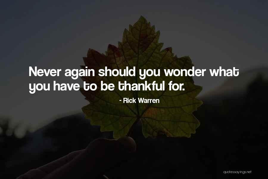 Thankful For What You Have Quotes By Rick Warren