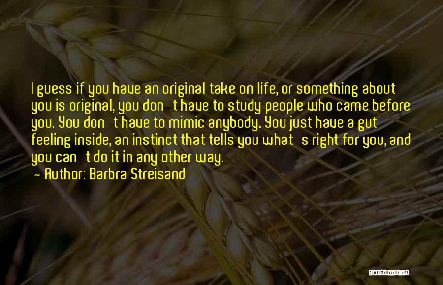 That Gut Feeling Quotes By Barbra Streisand