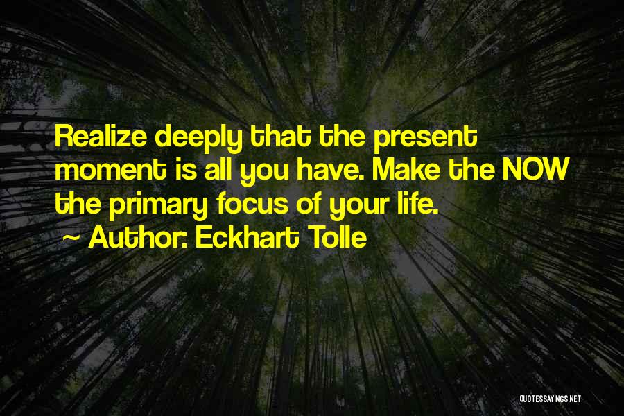 That Moment You Realize Quotes By Eckhart Tolle