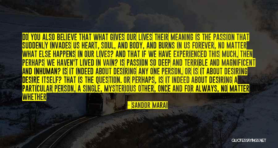 That One Person You Will Always Have Feelings For Quotes By Sandor Marai That One Person You Will Always Have Feelings For Quotes By Sandor Marai