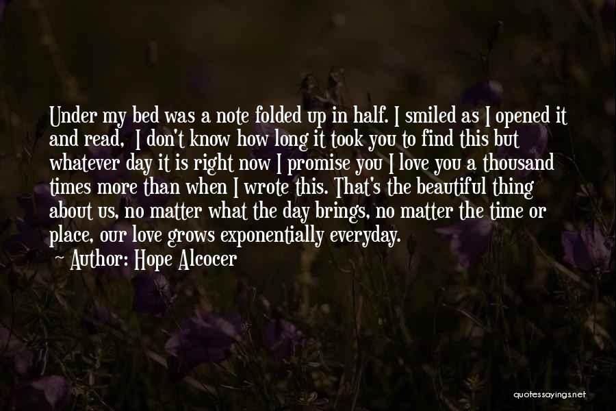 The Beautiful Thing About Love Quotes By Hope Alcocer