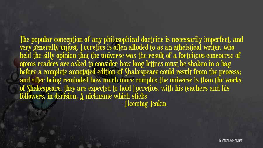 The Beginning Of The Universe Quotes By Fleeming Jenkin