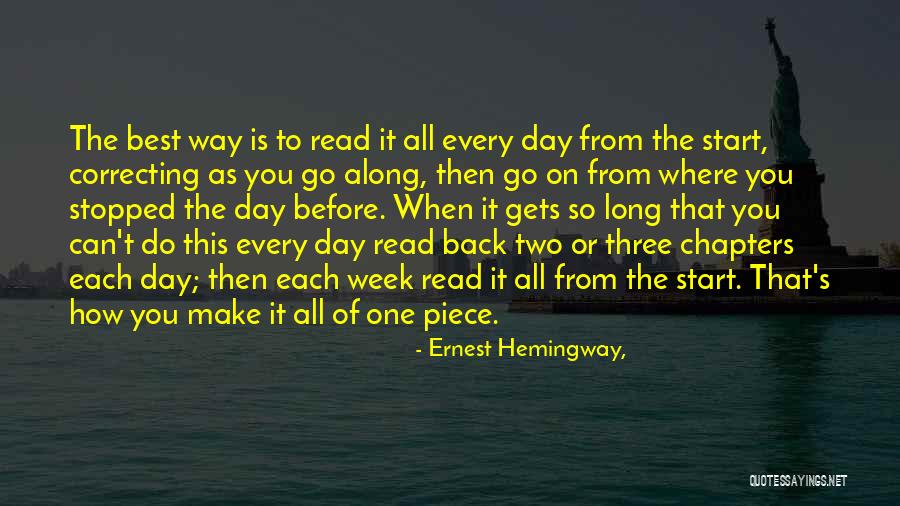 The Best One Piece Quotes By Ernest Hemingway, The Best One Piece Quotes By Ernest Hemingway,