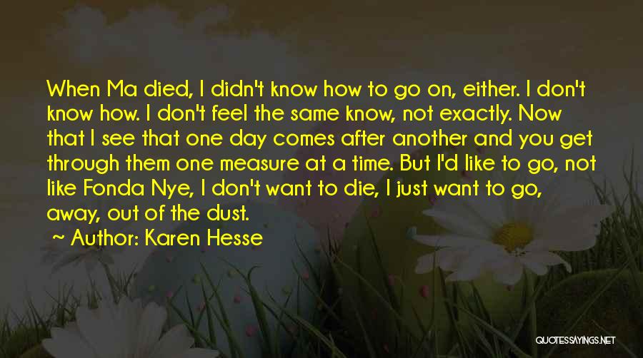 The Day You Died Quotes By Karen Hesse