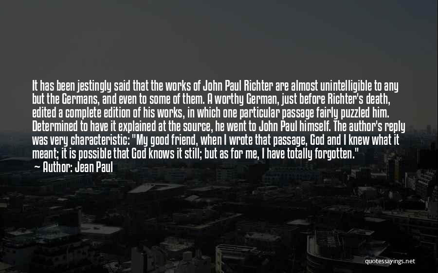 The Death Of A Friend Quotes By Jean Paul