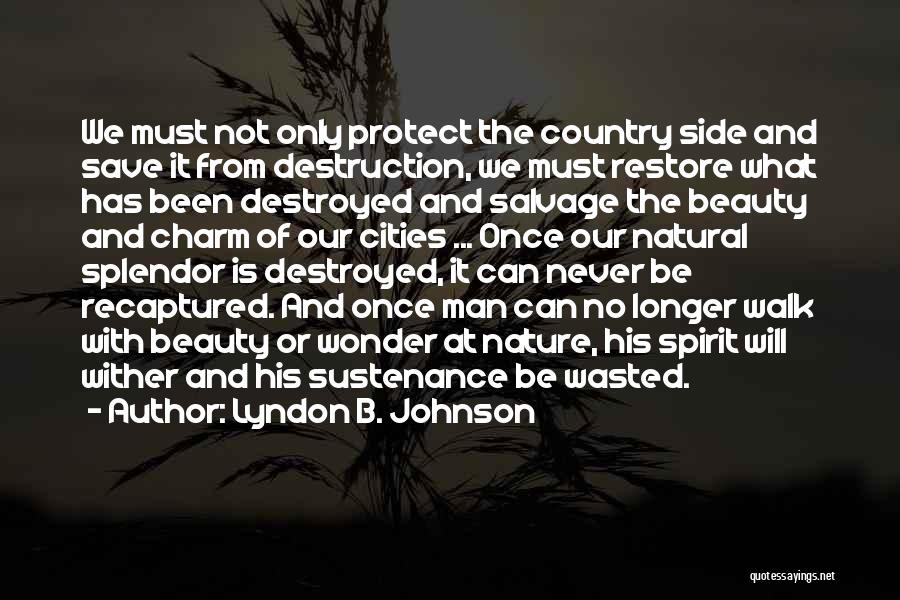 The Destruction Of Nature Quotes By Lyndon B. Johnson