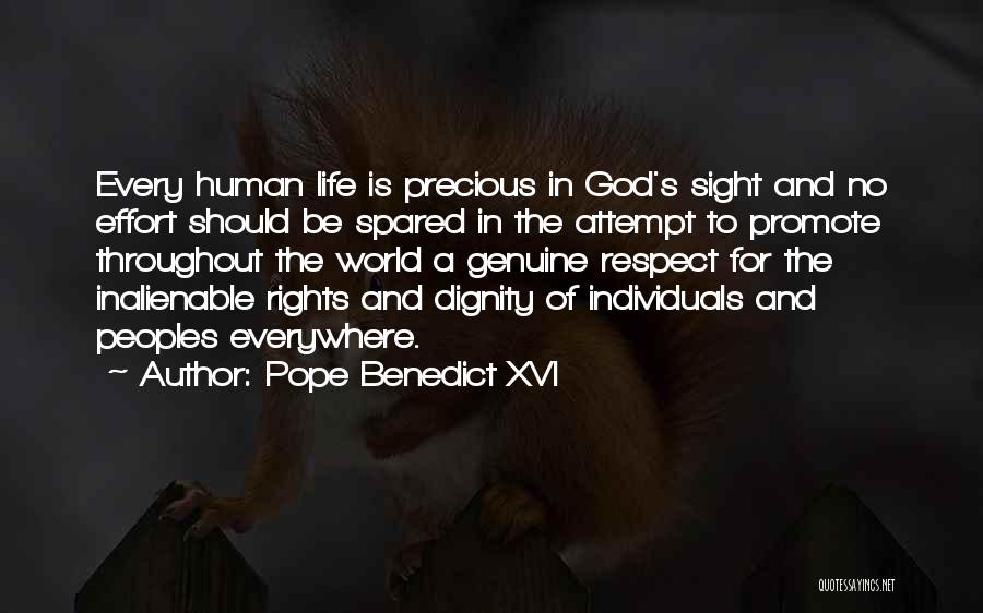 The Dignity Of Human Life Quotes By Pope Benedict XVI