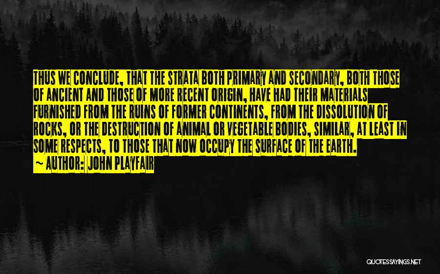The Earth's Destruction Quotes By John Playfair