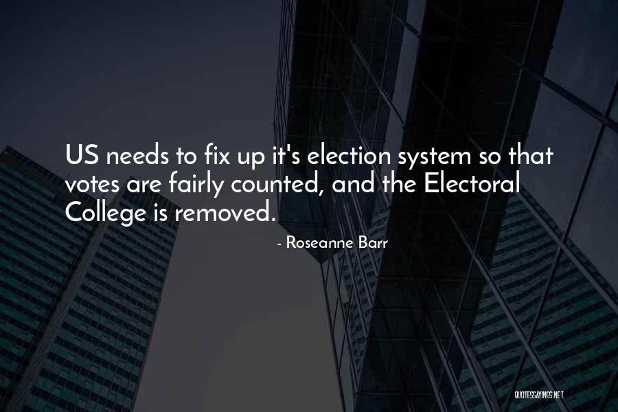 The Electoral College System Quotes By Roseanne Barr