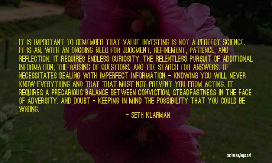 The Face Of Adversity Quotes By Seth Klarman