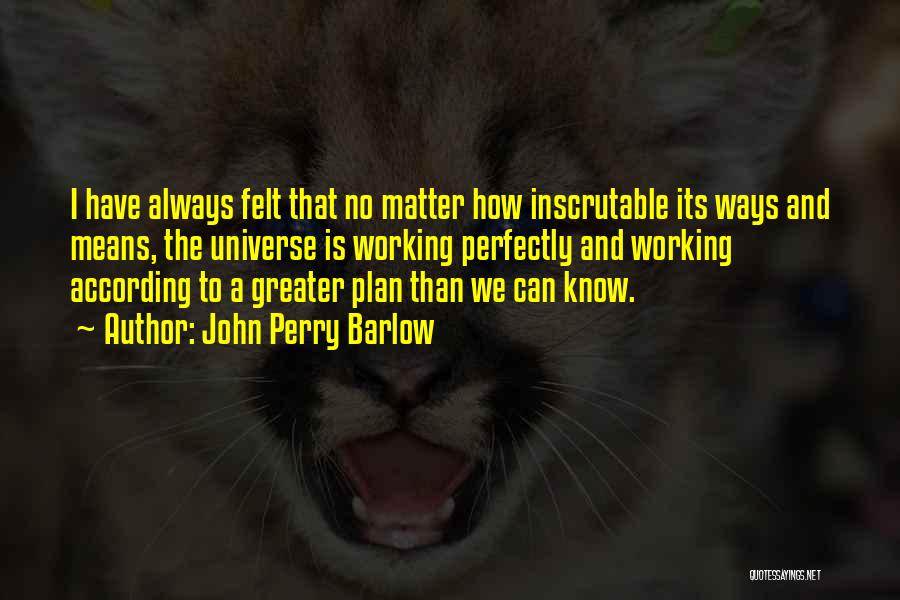 The Greater Plan Quotes By John Perry Barlow