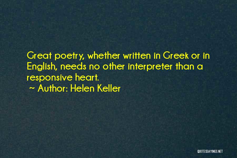 The Greek Interpreter Quotes By Helen Keller