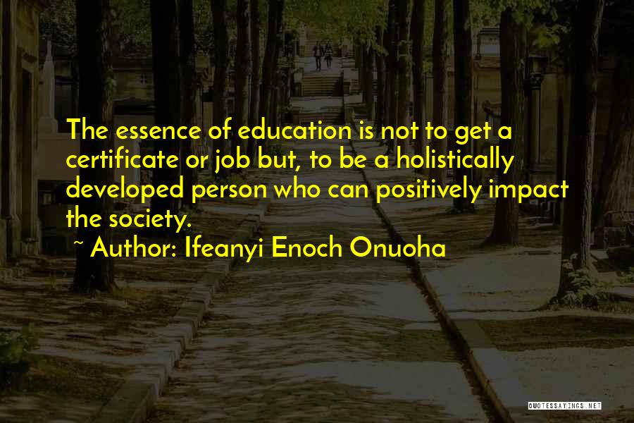 The Impact Of One Person Quotes By Ifeanyi Enoch Onuoha