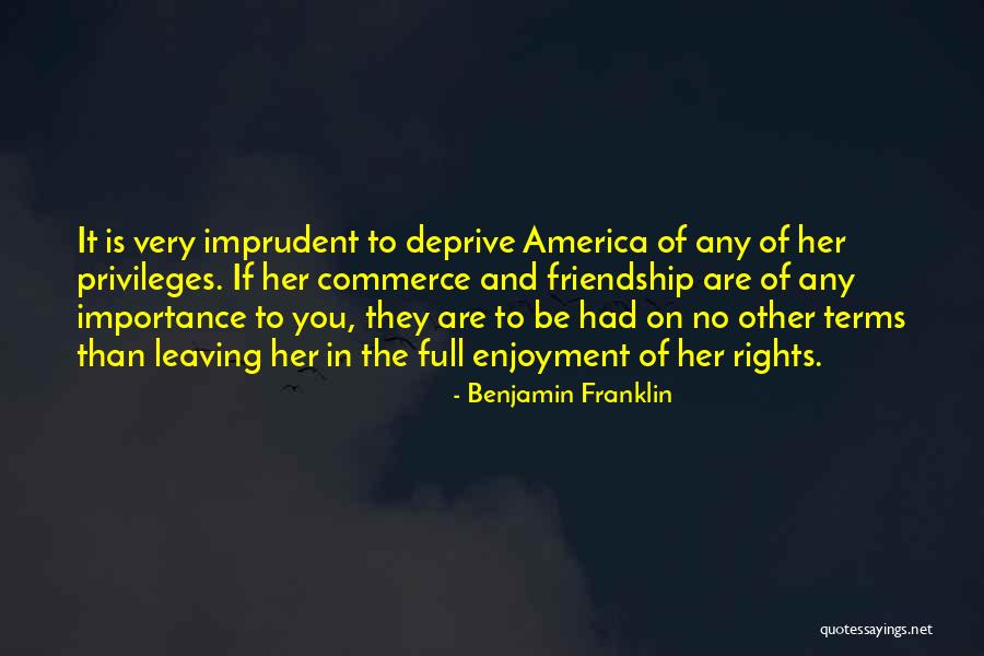 The Importance Of Friendship Quotes By Benjamin Franklin